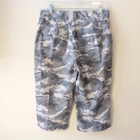 Carhartt Relaxed Fit El Paso Crop Pants Camo Gray Size 8 - Picture 4 of 7